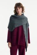 Front-Tie Knit Shawl Scarf
