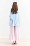 Lace-Detail Striped Shirt