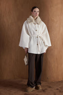 Blasro Fur-Trimmed Long Poncho