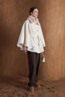 Blasro Fur-Trimmed Long Poncho