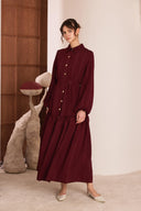 Brit Button-Down Pleated Dress