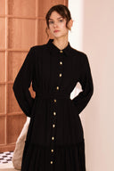 Brit Button-Down Pleated Dress