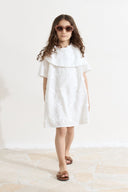 Dress with Eyelet Collar Detail