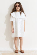 Dress with Eyelet Collar Detail