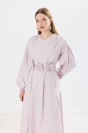 Brook Ruched Sleeve Dress with Waist Detail