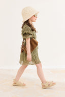 Gathered Detail Voile Dress