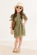 Gathered Detail Voile Dress