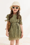 Gathered Detail Voile Dress