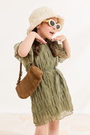 Gathered Detail Voile Dress