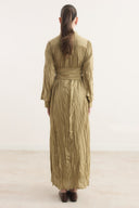 Gathered Half-Placket Voile Dress