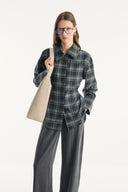 Plaid Shirt with Waist-Defining Detail