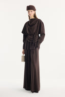 Shawl Collar Belted Ribbed Trouser Set