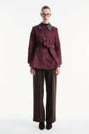 Liora Contrast Collar Suede Jacket
