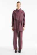 Button Detail Ribbed Pants Set
