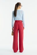 Straight-Leg Topstitched Trousers