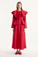Jacket and Ruffle-Detail Skirt Set