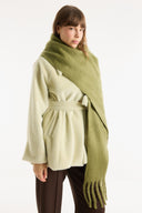 Fringed Imported Scarf Shawl - Sage Green