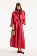 Plaid Detail Skirt Set - Red