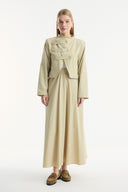 Skirt Set with Asymmetric Button Detail