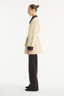 Parka with Contrast Collar and Tape Detail