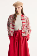 Floral Pattern Jacket and Skirt Set