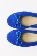 Bow Detail Genuine Suede Leather Ballerinas