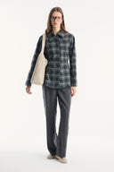 Plaid Shirt with Waist-Defining Detail
