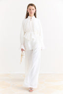 Trouser Set with Ruffle Sleeve Details