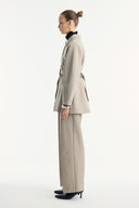 Button-Detailed Belted Jacket