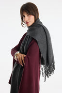 Soft-Textured Fringed Shoulder Shawl Scarf
