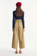 Wide-Leg Cotton Trousers