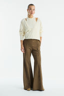 Flared Suede Pants