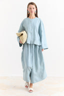 Button-Detail Organic Linen Shirt