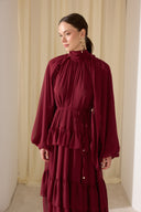 Meli Tiered Chiffon Dress