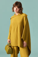 Collar Detail Wide Sleeve Knit Set with Trousers
