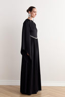 Cavin Ruched Chain-Strap Satin Dress