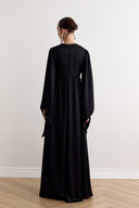 Cavin Ruched Chain-Strap Satin Dress