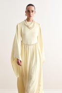 Cavin Belted Ruched Chain Satin Dress