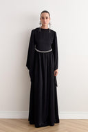 Cavin Ruched Chain-Strap Satin Dress