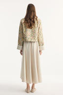 Floral Pattern Jacket and Skirt Set