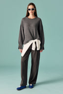 Gold Accessory Detailed Knit Sweater