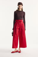 Wide Leg Cotton Trousers