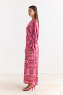 Satin Printed Yoryo Chiffon Dress
