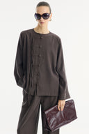 Button-Detailed Trousers Set
