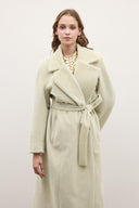 Notched Lapel Long Goldfox Wool Coat