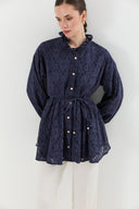 Celeste Button-Down Shirt with Ruffles