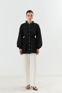 Celeste Button-Down Shirt with Ruffles