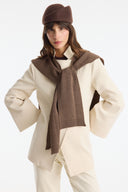 Sweater-Look Knitted Wrap Scarf