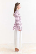 Lace Detail Striped Shirt