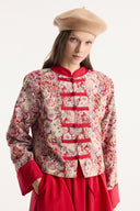 Floral Pattern Jacket and Skirt Set